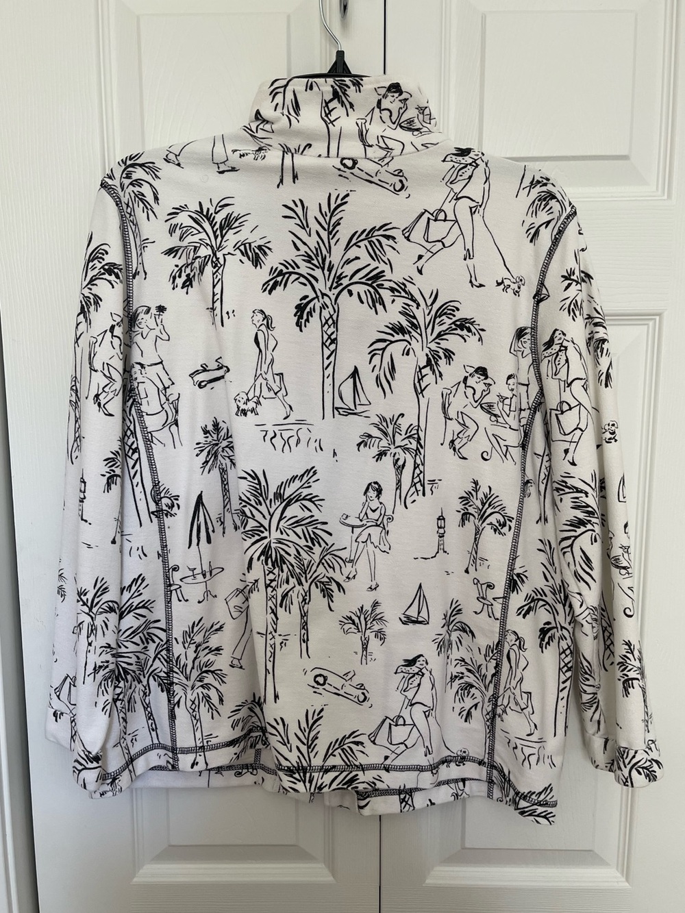 Rafael Sport Whimsical Tropical Sketch Full-Zip Jacket – Size 1X - Picture 2 of 4